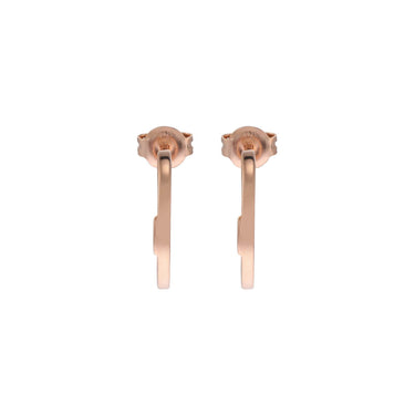 Emporio Armani Rose Gold Plated Sterling Silver Key Basics CZ Hoop Earrings