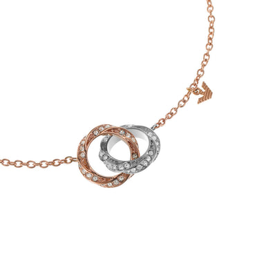 Emporio Armani Rose Gold Plated Stainless Steel Sentimental Logo Bracelet