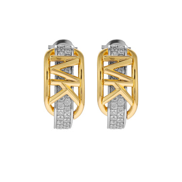 Michael Kors Two Tone Gold Plated Sterling Silver Premium Hoop Earring