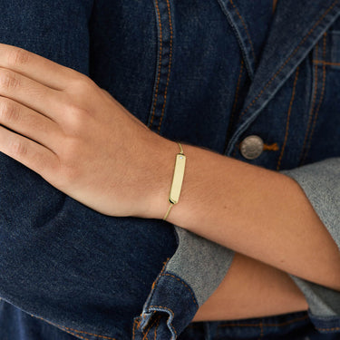 Fossil Yellow Gold Plated Stainless Steel Drew ID Bracelet