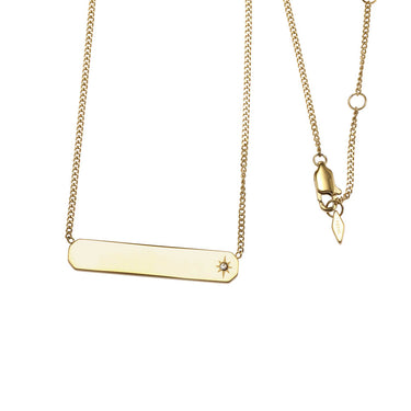 Fossil Yellow Gold Plated Stainless Steel Drew ID Pendant with Chain