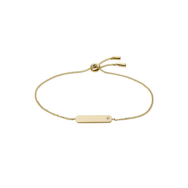 Fossil Yellow Gold Plated Stainless Steel Drew Bar Bracelet