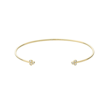 Fossil Yellow Gold Plated Stainless Steel Sadie Trio Glitz Cuff Bangle