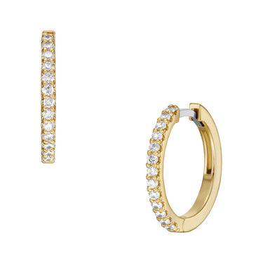 Fossil Yellow Gold Plated Stainless Steel Hoop Earring