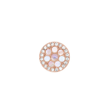 Fossil Rose Gold Plated Stainless Steel Mosaic Mother Of Pearl Round Stud Earring