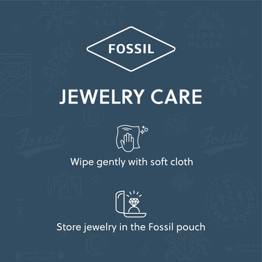 Fossil Stainless Steel Harlow Dog Tag Pendant with Chain