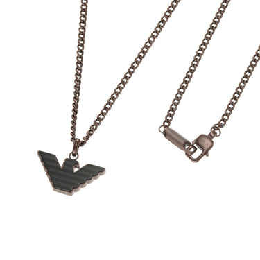 Emporio Armani Stainless Steel Brown And Black Pendant On Chain