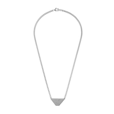 Emporio Armani Stainless Steel ID Pendant On Chain