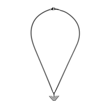 Emporio Armani Silver And Black Pendant On Chain