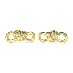 Guess Gold Plated Stainless Steel 20mm Knot Stud Earrings
