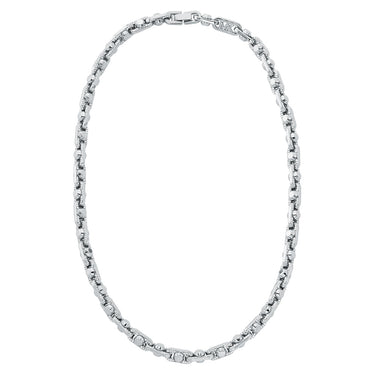 Michael Kors Silver Plated Brass Astor Link Pave 16" Chain
