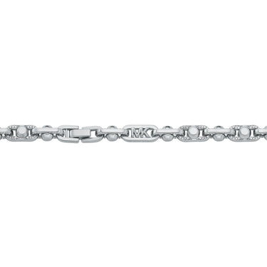 Michael Kors Silver Plated Brass Astor Link Pave 16" Chain