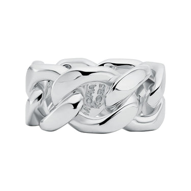 Michael Kors Silver Plated Brass Unisex Flat Curb Chain Ring