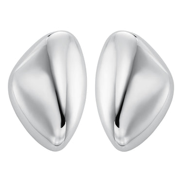 Michael Kors Silver Plated Brass Pebble Platinum Stud Earrings