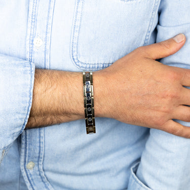 Stainless Steel Greek Key 20.3cm Bracelet