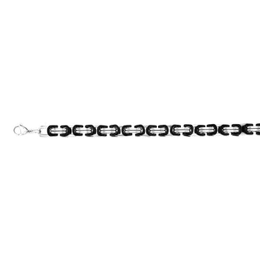 Sterling Silver Black and Silver Two Tone Fancy Link 20.3cm Bracelet
