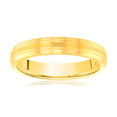 Striped Gold Polished 4.2mm Tungsten Ring