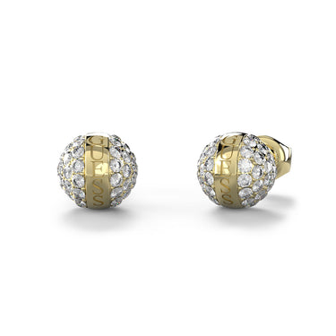 Guess Gold Plated Stainless Steel 7mm Crystal Bead Stud Earrings