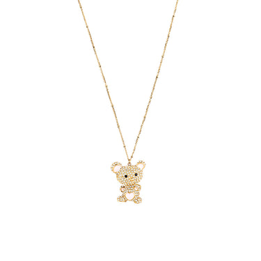 Guess Gold-Plated Stainless-Steel Teddy Bear Pendant On 30" Chain