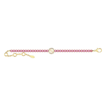 Guess Gold Plated Stainless Steel 3mm 4G Logo Cubic Zirconia Tennis Bracelet