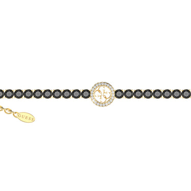 Guess Gold Plated Stainless Steel 3mm 4G Logo Cubic Zirconia Tennis Bracelet