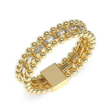 Guess Gold Plated Stainless Steel Golden Globes Baguettes Bracelet