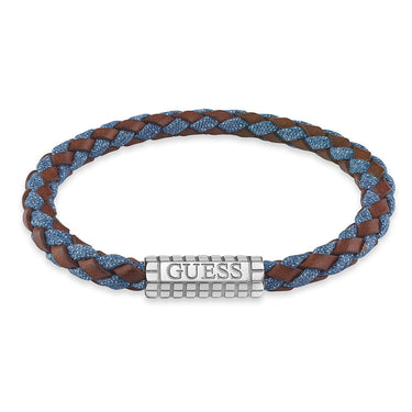 Guess Men's Jewellery Stainless Steel Guess Logo Leather Bracelet