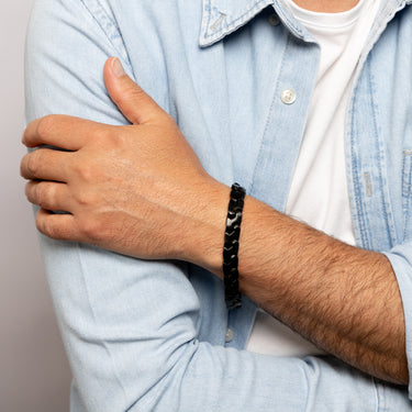 Stainless Steel Matt Black 21.5cm Bracelet