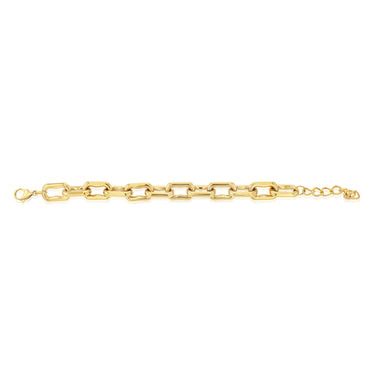 Stainless Steel Gold Plated Chunky Link 17.5+4cm Bracelet