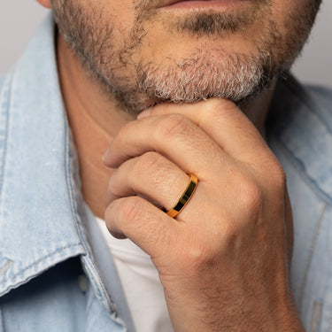 Polished Rose Gold Stainless Steel Ring