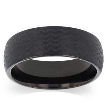 Textured Black Stainless Steel Ring