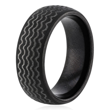 Textured Black Stainless Steel Ring