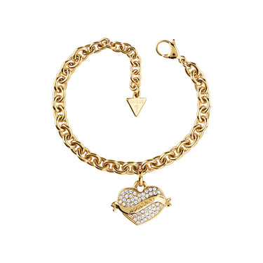 Guess Crystal Heart Charm Bracelet
