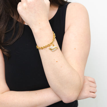 Guess Crystal Heart Charm Bracelet