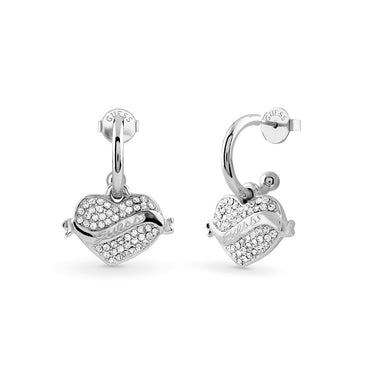Guess Crystal Heart Pendants Earrings