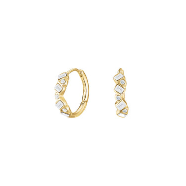 Rosefield Playful Crystals Baguette and Round Hoops