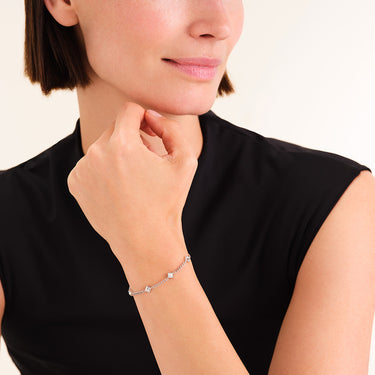 Rosefield Silver Playful Crystals Princess Bracelet