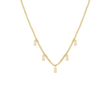Rosefield Gold Playful Crystals Baguette Dangling Necklace