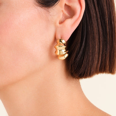 Rosefield Statement Bamboo Gold Earrings