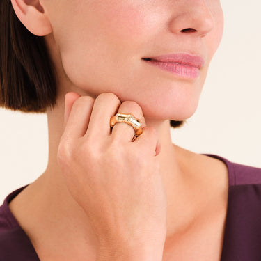 Rosefield Statement Bamboo Gold Ring