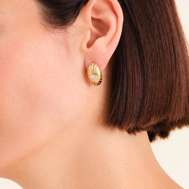 Rosefield Bold Solitary Texture Gold Studs