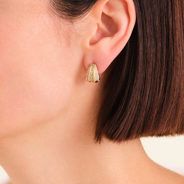 Rosefield Pave Striped Gold Studs
