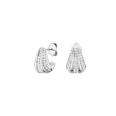 Rosefield Pave Striped Silver Studs