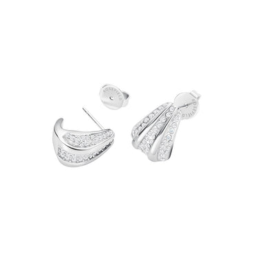 Rosefield Pave Striped Silver Studs