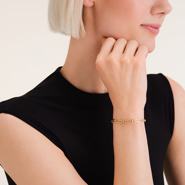 Rosefield Round Crystals and Paperclip Bracelet