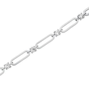 Rosefield Round Crystals and Paperclip Silver Bracelet