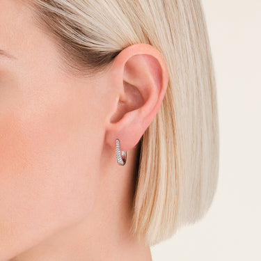 Rosefield Crystal Silver Huggies