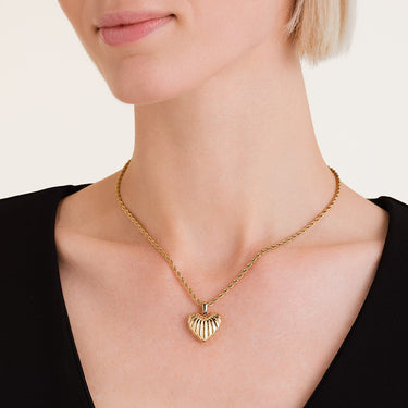 Rosefield Ridged Heart Pendant Necklace