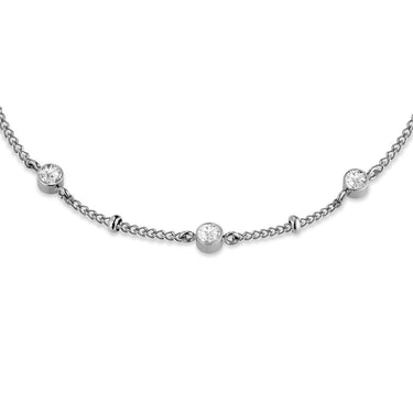Rosefield Triple Swarovski Crystals Dotted Chain Silver Bracelet