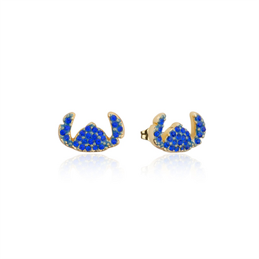 Disney Crystal Stitch Yellow Gold Plated Stainless Steel Stud Earrings